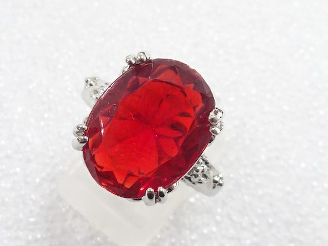 JAPANESE KIMONO / ANTIQUE COLORED STONE RING (SIZE 18.5)